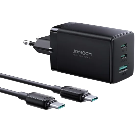 Charger Mobile Joyroom 2C1A 65W Jr-Tcg01+Cable Type-C To Type-C 1.2M Black 