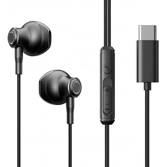 Headphone Mobile Wired Joyroom Type-C Metal JR-EC07 Black 