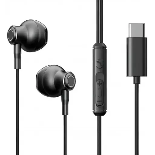 Headphone Mobile Wired Joyroom Type-C Metal JR-EC07 Black 