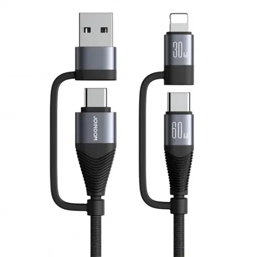 Cable Charger Mobile Joyroom PD 30W-60W USB Fast 4-in-1 Multi Function S-A37 1.2M Black 